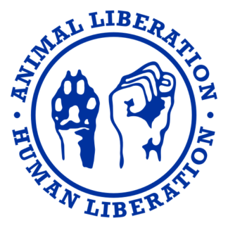 Human Liberation Animal Liberation Decal (Blue)